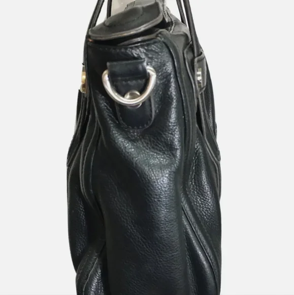 B. Makowsky Handbag Women's Large Black Soft Leather Double Handle Satchel - Picture 4 of 7